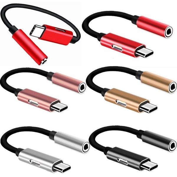 Adattatore convertitore Aux per cuffie da 2 in 1 da USB C a jack da 3,5 mm per Samsung Huawei Xiaomi