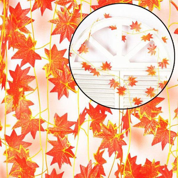 

decorative flowers & wreaths 2 pcs/lot 2.3 meter windowill autumn leaves garland maple vine fake foliage garden for wedding party home decor