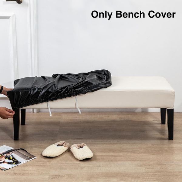 

chair covers furniture protector elastic stylish washable waterproof pu leather bedroom kitchen dining room soft stretch bench cover