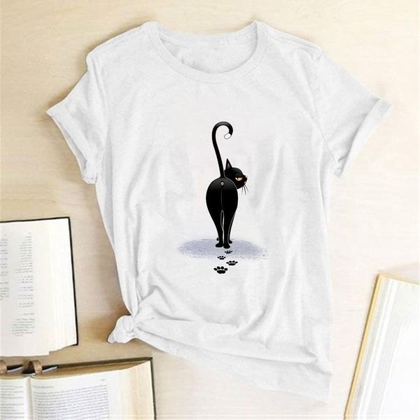 

arrogant cat printed men summer mens t shirts clothes woman tshirts casual for teens fashion graphic tees harajuku ropa mujer, White;black