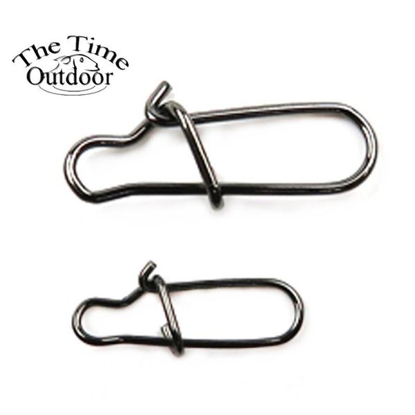 

fishing hooks 100pcs hooked snap pin stainless steel barrel swivel safety snaps hook lure accessories connector pesca
