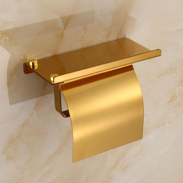 

toilet paper holders rose gold stainless steel holder bathroom accessories wall mount tissue rack with phone shelf fixture