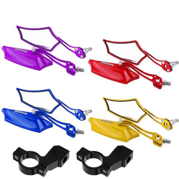 

motorcycle mirrors motorbike rearview universal 8mm 10mm cnc mirror pentagon monochrome plain scooter accessories+mirror adapter