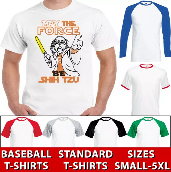 

shih tzu t-shirt, mens funny dog tee pet animal puppy dad xmas, White;black