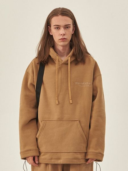 

extended sizes men letter embroidery kangaroo pocket drawstring hoodie s3k3#, Black