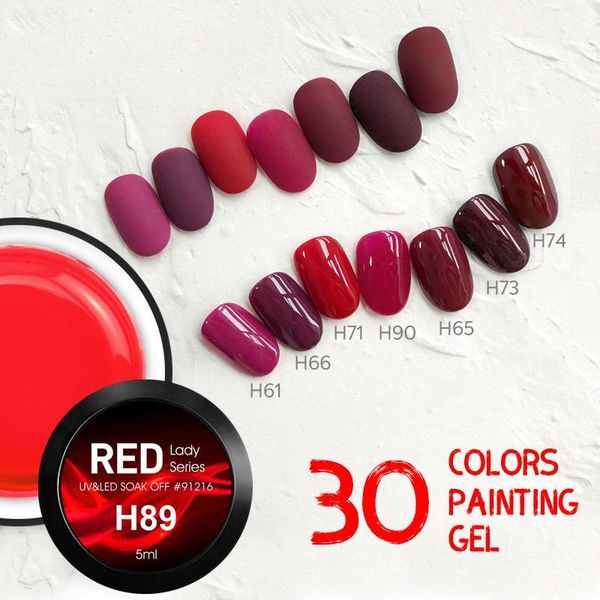 

arrival red series nail gel varnish painting soak off uv led lacquer pure color1, Red;pink