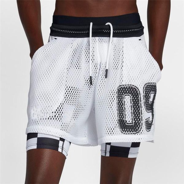 

men's shorts men 2 in 1 sports jogging fitness training quick dry mens gyms sport gym short pants summer running, White;black