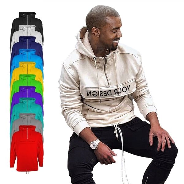 

custom design sublimation men's hoodies, Black;green