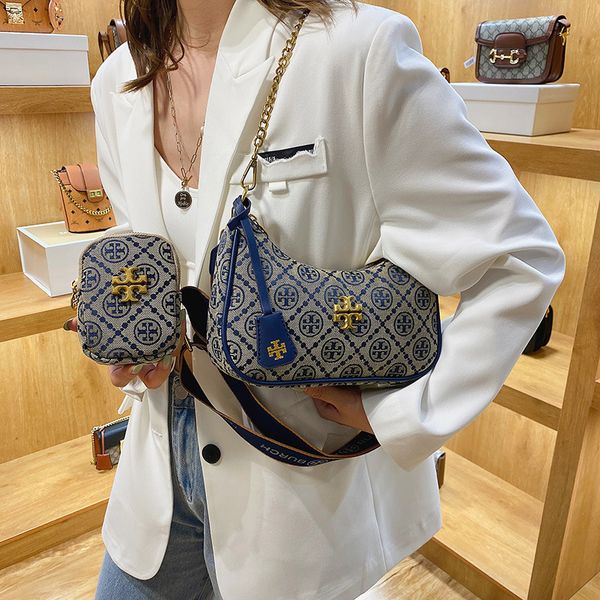 

tb same canvas underarm high texture printed women's messenger bag fashion leisure two in one shoulder chain bag