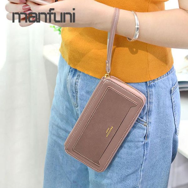 

wallets women's and purses fashion long wallet women leather card holder wristlet female clutch bag purse phone pocket, Red;black