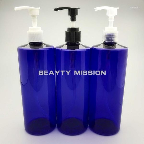 

storage bottles & jars beauty mission 500ml 12 pcs/lot blue cosmetic lotion/emulsion packing bottle diy 500cc plastic shampoo dispenser pres