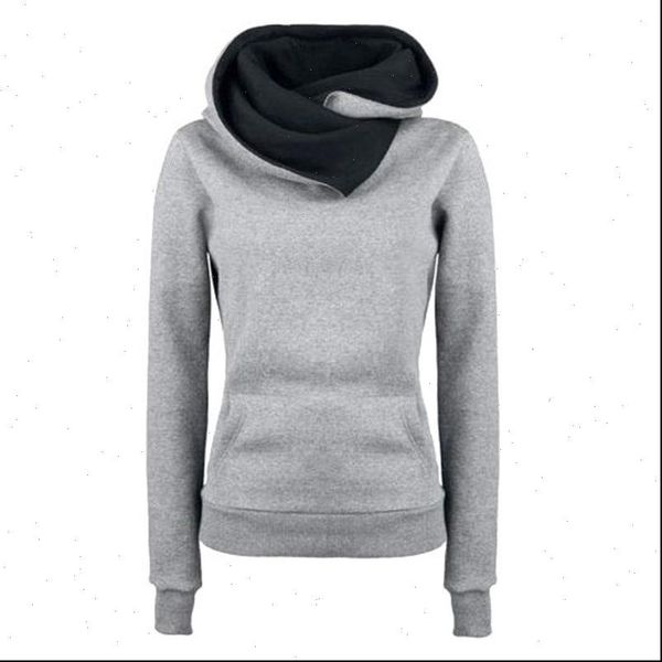 

solid casual pullover jumper women hoodies hooded sudadera plus size s 3xl, Black