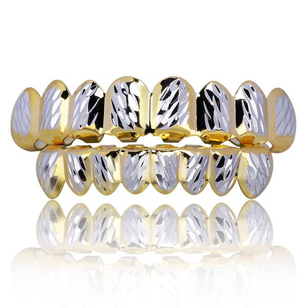 

hiphop jewelry hip hop with two colors 8 teeth gold braces, Silver