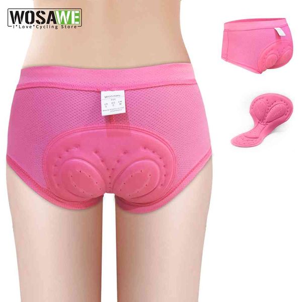 Wosawe mulheres ciclismo 3d gel acolchoado respirável cueca bicicleta bicicleta bicicleta mtb montando shorts s-2xl