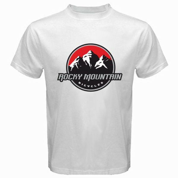 

new rocky mountain canadian bicycles logo men's white t-shirt size s-3xl, White;black