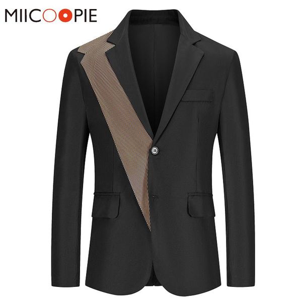 

men's suits & blazers european sizes patchwork blazer suit jacket fashion wedding party costume homme mariage luxe single-breasted men, White;black