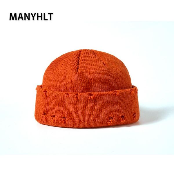 

hats, scarves & gloves sets men hip hop harajuku skullies beanies hats ripped holes knitted plain autumn winter soft cotton warm caps christ, Blue;gray