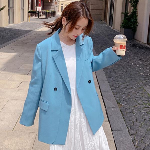 

fashion women temperamental autumn cute solid wild blazers loose outdoor vintage elegant fresh suit jacket women's suits &, White;black