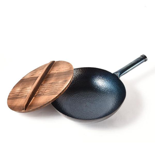 

physical uncoated iron pan induction cooker universal wrought 32cm non-stick pans