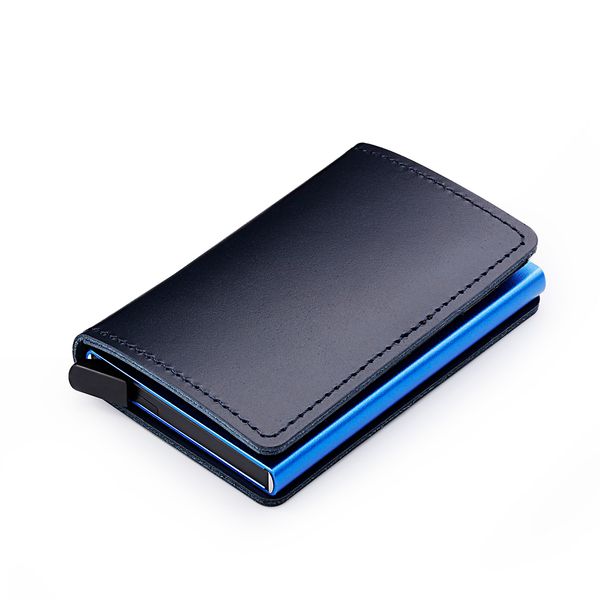 

men's casekey grain genuine leather rfid blocking holder wallets, Red;black