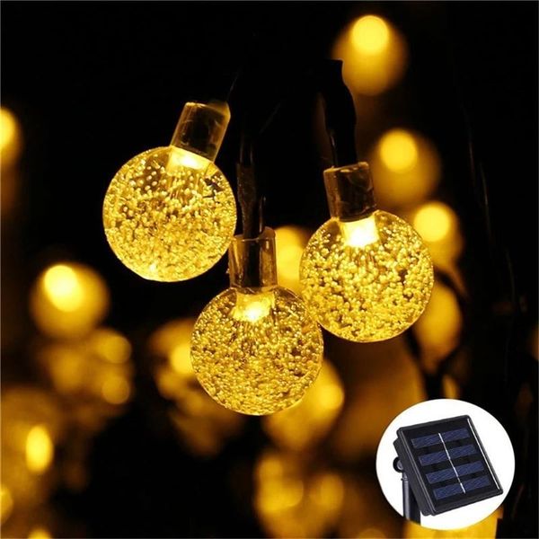 

solar lamps 20/50/100 led crystal ball lamp power string fairy lights garlands garden christmas decor for outdoor