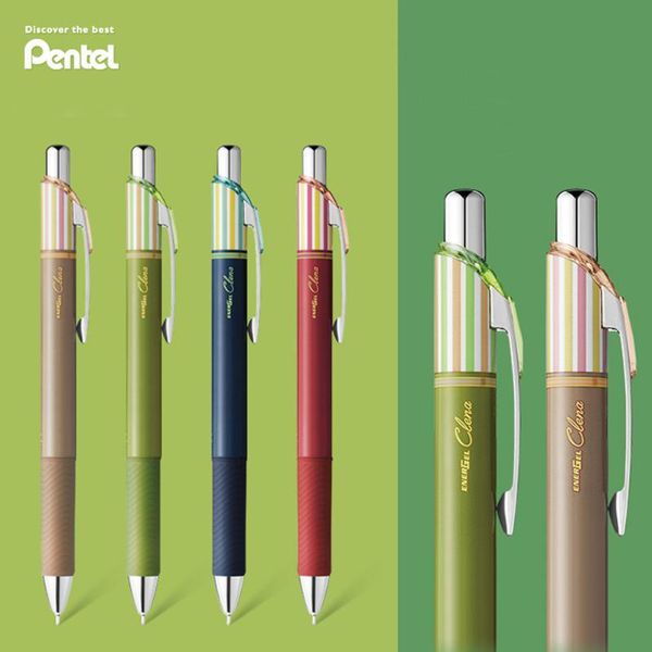 

1pcs japan pentel energel limited striped quick-drying gel pen bln75l 0.5mm black refill press retro color pens