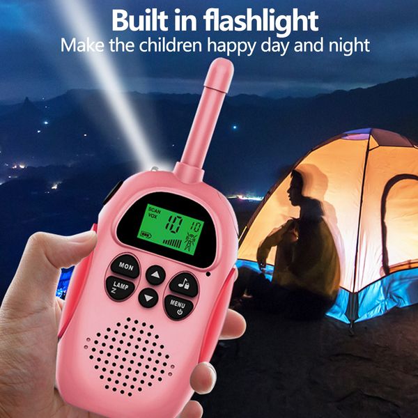 Walkie Talkie Kinder Mini Tragbare 3-5 km Lange Reichweite 1000 mAh Batterie Radio Interphone Spielzeug mit Taschenlampe für Kinder geschenk