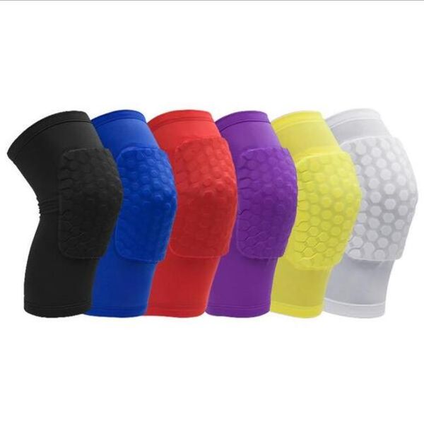 Hot Honeycomb Sport Sicherheit Volleyball Basketball Kurze Knieschoner Stoßfeste atmungsaktive Kompressionssocken Fitness Kniebandagen Brace Schutz Einzelpackung