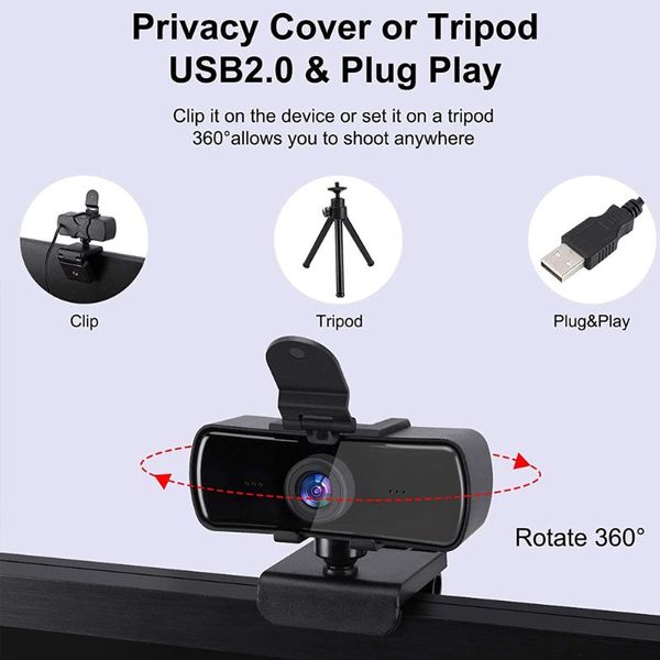 

pc computer usb webcam for video recording steaming live gaming desklapweb camera with tripod webcams