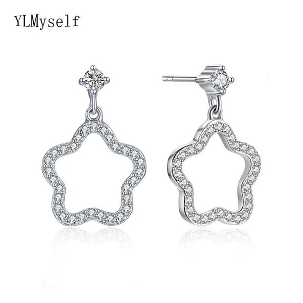 

dangle & chandelier cute star 925 sterling silver earring fine jewelry crystal jewellery lovely real earrings