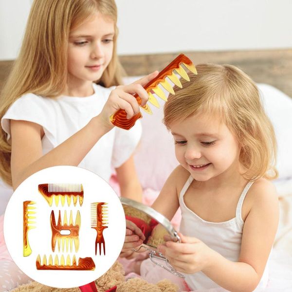

hair brushes 5pcs salon styling combs cutting wide tooth hairdressing, Silver