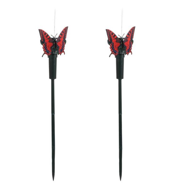

cat toys 2pcs solar stakes fluttering butterflies outdoor decor (random color)
