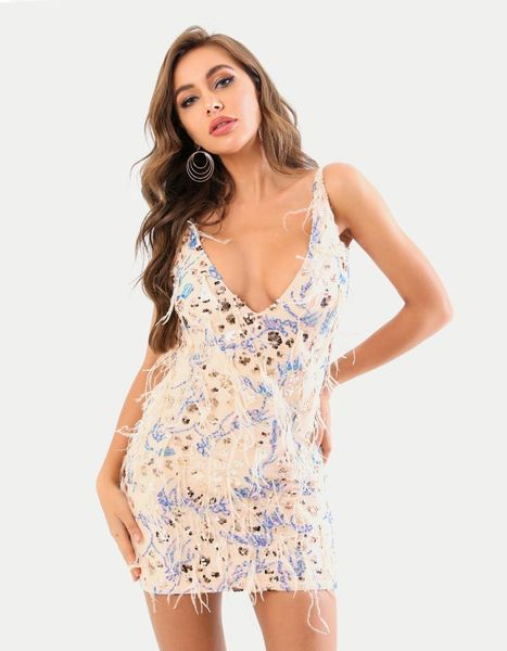 

casual dresses summer women mini spaghetti strap sleeveless v neck sequins celebrity evening runway club party dress, Black;gray