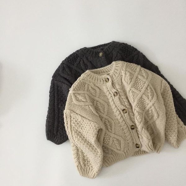 

pullover toddler baby knitted sweaters autumn winter solid color cardigans children long sleeve clothing kids soft cotton clothes, Blue