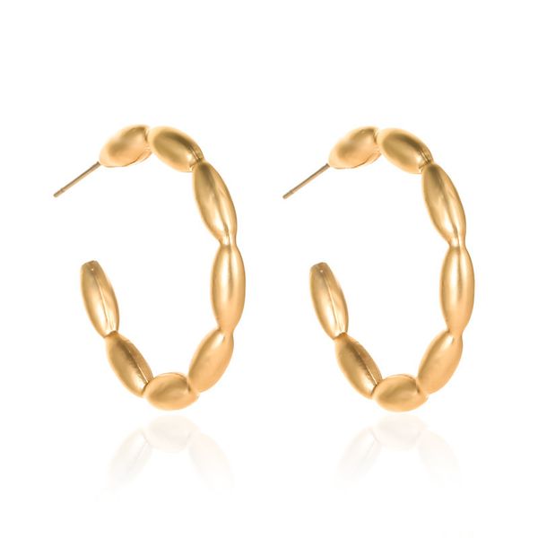 

s2507 fashion jewelry exaggerated lotus root metal stud earrings hoop earrings, Golden;silver