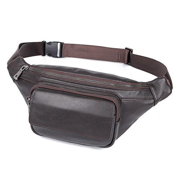 

male waist pack bags travel shoulder genuine leather 2021 man casual bag