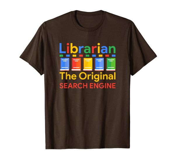 

librarian the original search engine t-shirt, White;black