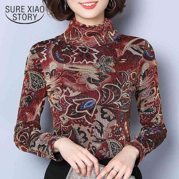 

fashion women plus size spring long sleeve women shirts retro print women blouses blusas femininas clothes 2172 50 210528, White