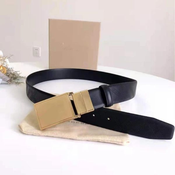 

belts adjustable 3.4cm black genuine leather for men jeans fashion luxury classic brand designer belt gifts box, Black;brown