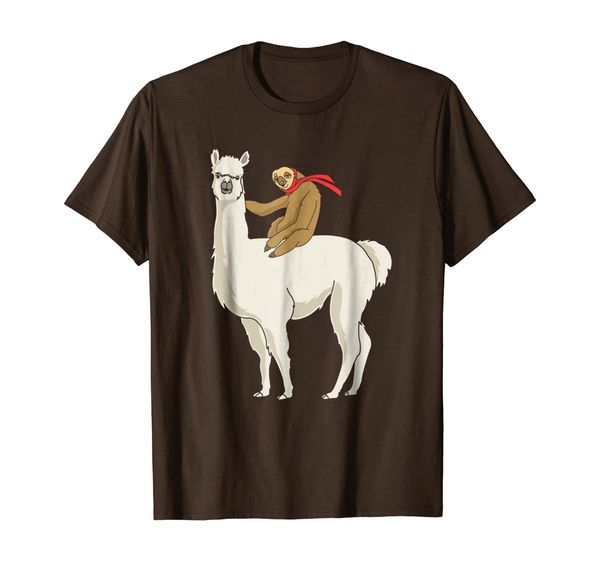 

sloth riding llama shirt funny gift, White;black