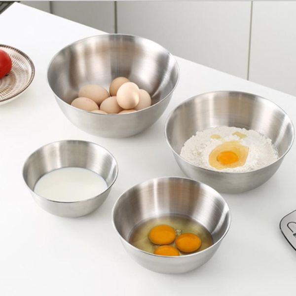 

1pcs stainless steel mixing bowls for salad cooking baking non slip nesting whisking sets