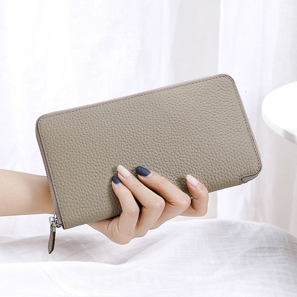 

wallet women's purse 2021 long leather zipper, Red;black