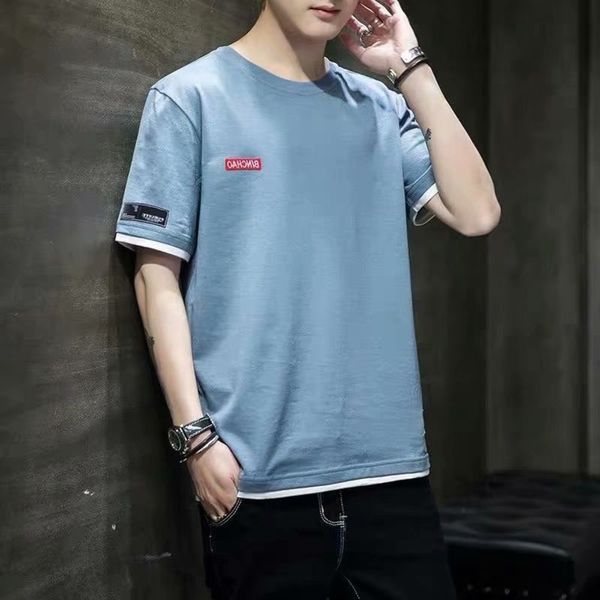

men's shirt short sleeve boys' korean version, loose and versatile, t-shirt, summer men's clothes, White;black