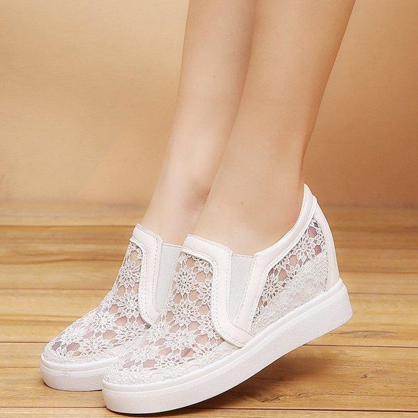 

fashion womens shoes casual wedges mesh shoe slip on lady italian with matching bags dress, Black