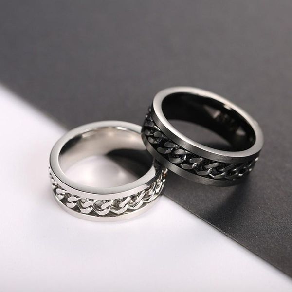 

wedding rings individual character chain titanium steel fashion accesseries jewelry lovers pair ring, Slivery;golden
