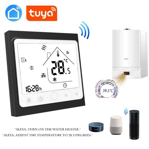 

smart home control tuya life wifi water electric warm floor heating gas boiler works thermostat temperature controller with echo google
