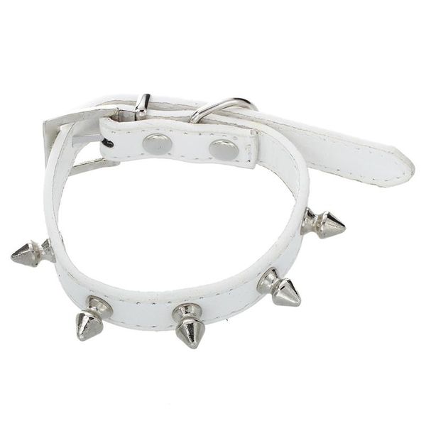 

dog collars & leashes promotion pu studs rivet collar for dog, cat pet white xs