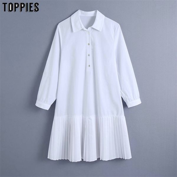 

white pleated blouse dress vintage long sleeve female draped dresses vestidos 210421, Black;gray