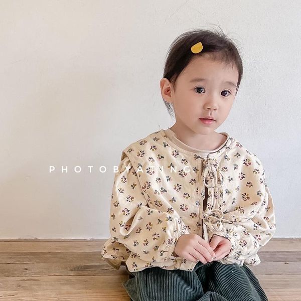 

jackets toddler big lable collar coat outwear 2021 children's autumn clothes girl korean floral sanded shawl cardigan, Blue;gray