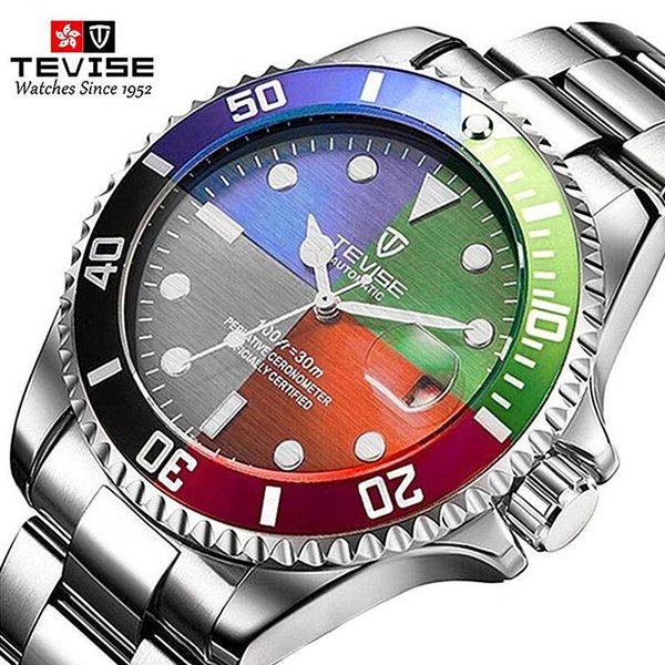 

original four color dials business men automatic self wind mechanical luminous mmilitary stainless steel simple watch wristwatches, Slivery;brown